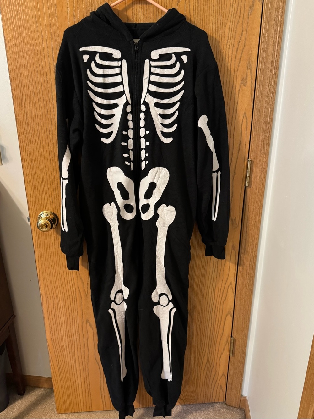 Funzie by Silver Lilly Skeleton Onesie Small Black Halloween Costume Pajama